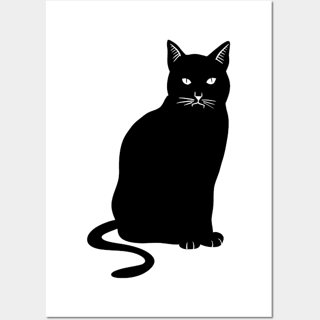 Bored Black Cat Wall Art by Good Graphics 